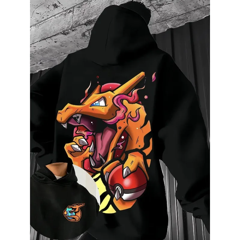 Pokémon lindo Charizard impreso Sudadera con capucha para hombres y mujeres 2025 Otoño/Invierno nuevo Y2K Harajuku de talla grande suéter Casual Top