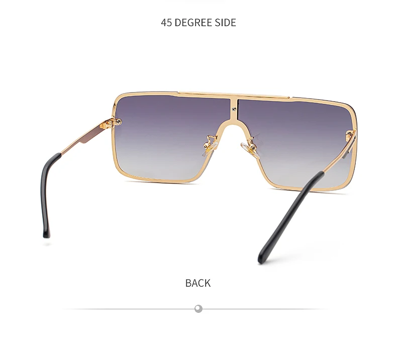 Übergroße Steampunk Einteiler-Sonnenbrille für Herren 2026 Luxusmarke Randlose Punk-Sonnenbrille für Männer Vintage Eyewear Shades – Detail 17