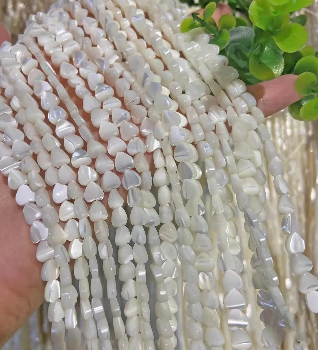 white sea shell heart 6/8/10/12mm for DIY jewelry making  loose beads  FPPJ wholesale beads nature gemstone