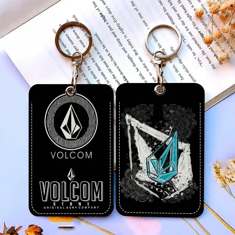 

V-Volcoms LOGO Keychain Card Holders Keyring Bank Bus ID Credit Cards Key Ring Chains