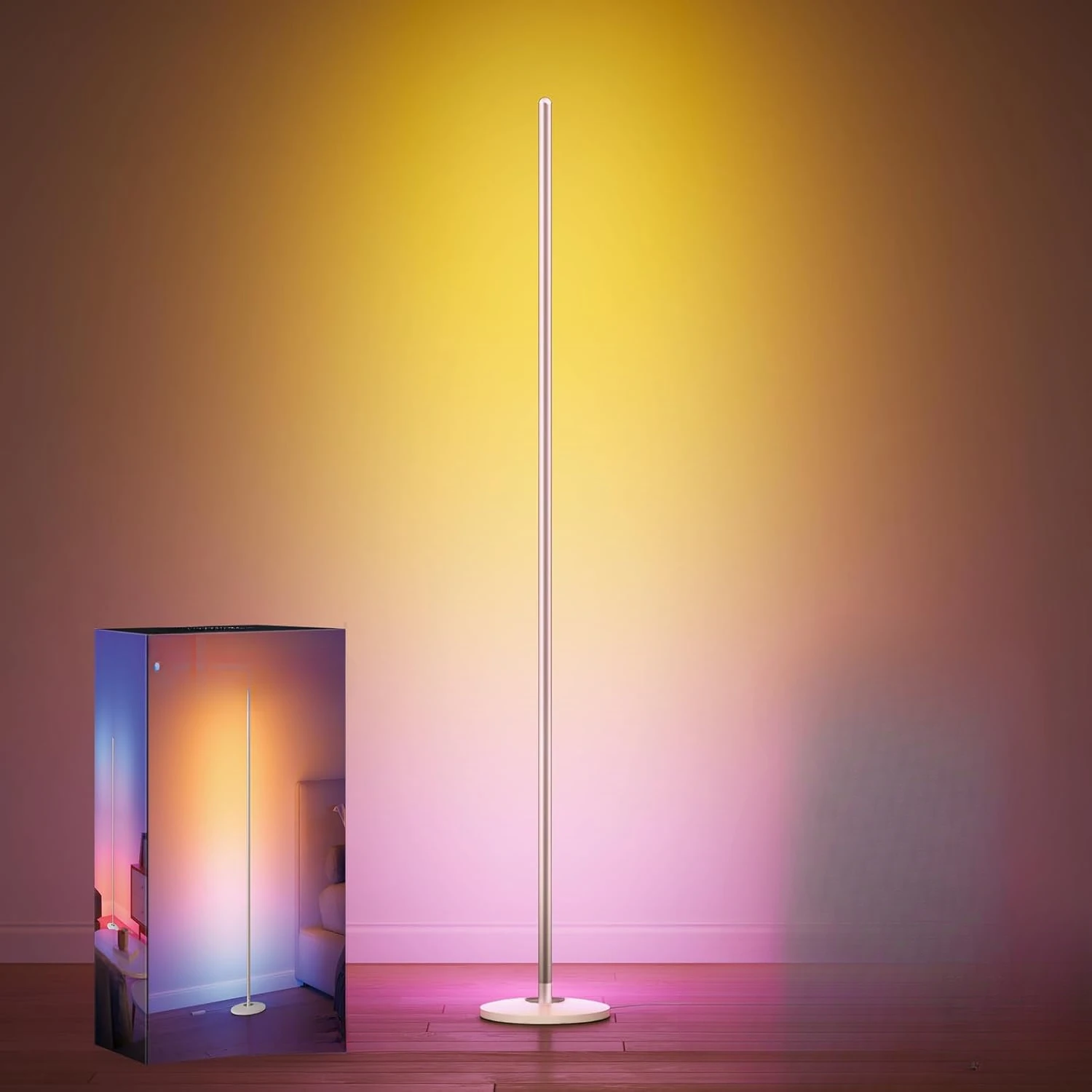 

Basic RGBIC Floor Lamp - LED Corner Lamp Works with Alexa, Music Sync & 16 Million DIY Colors