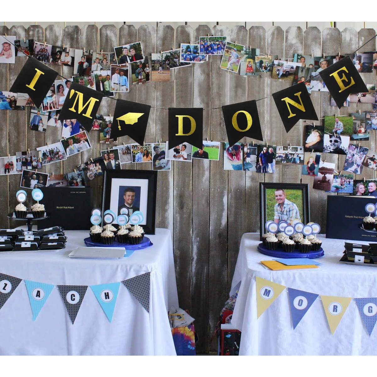 

2.5M Doctoral Cap Tassel I'M Done Graduation Banner Paper Hanging Flag For Graduate Party Decor Celebration Event Streamer