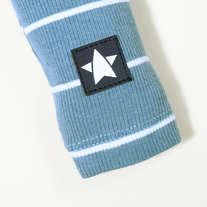 AA-Gestreifte Pyjamas für Kinder Jungen und Mädchen Zweiteiliges Set und Baby-Strampler Langarm Herbst/Winter Gerippte Baumwollkleidung – Detail 30