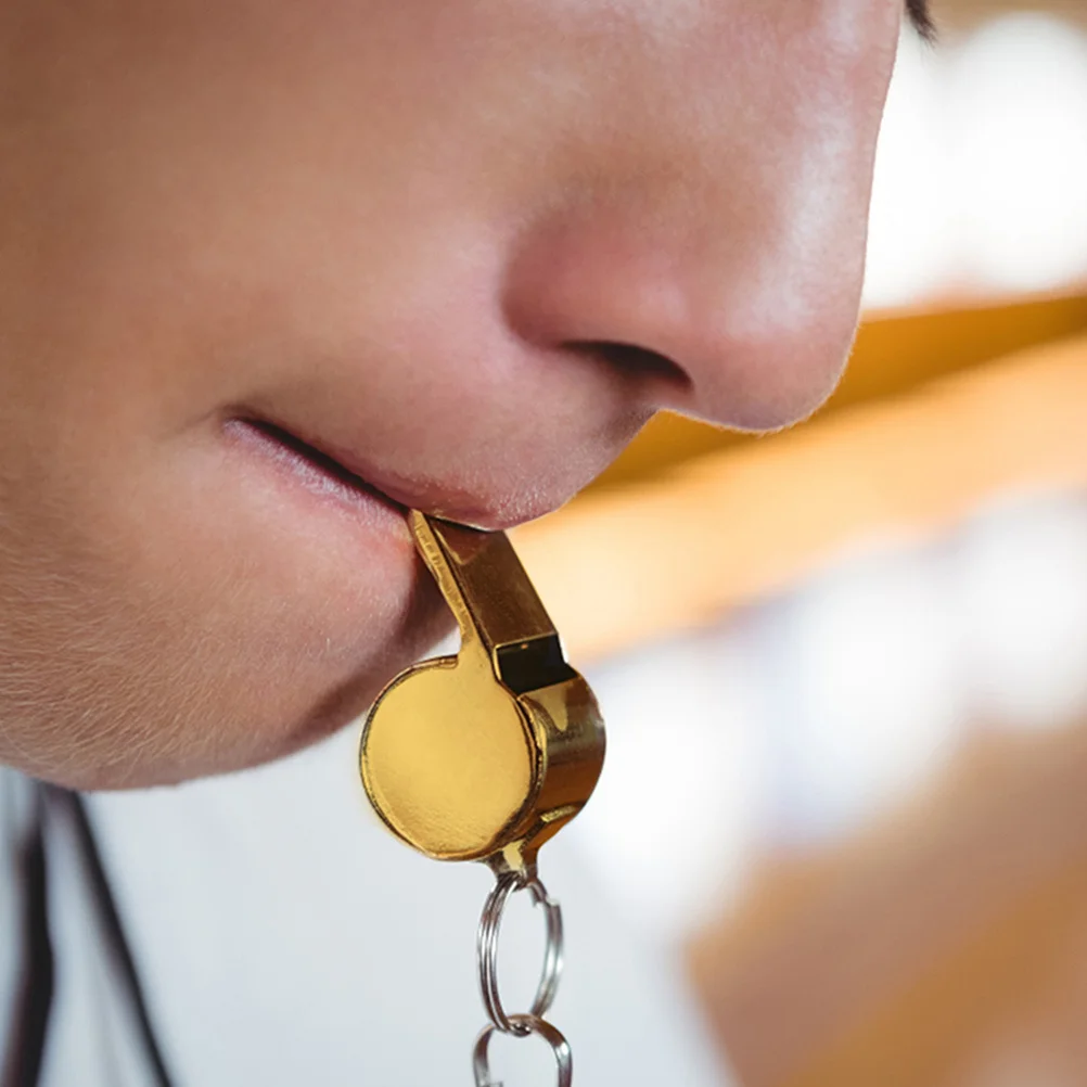 4 قطعة صافرة معدنية في الهواء الطلق صافرة السلامة للتخييم التنزه السفر بقاء خفيفة الوزن قلادة الحكم الرياضة استخدام الطوارئ #2