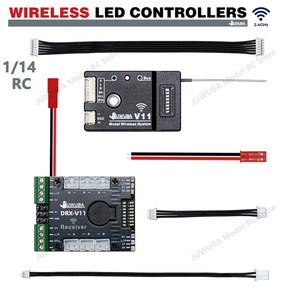 

Радиоуправляемый грузовик JUWUBA V11 Система беспроводных контрольных огней Универсальный беспроводной задний фонарь Приемник DRX-V11 для 1/14 Tamiya RC Truck Toys