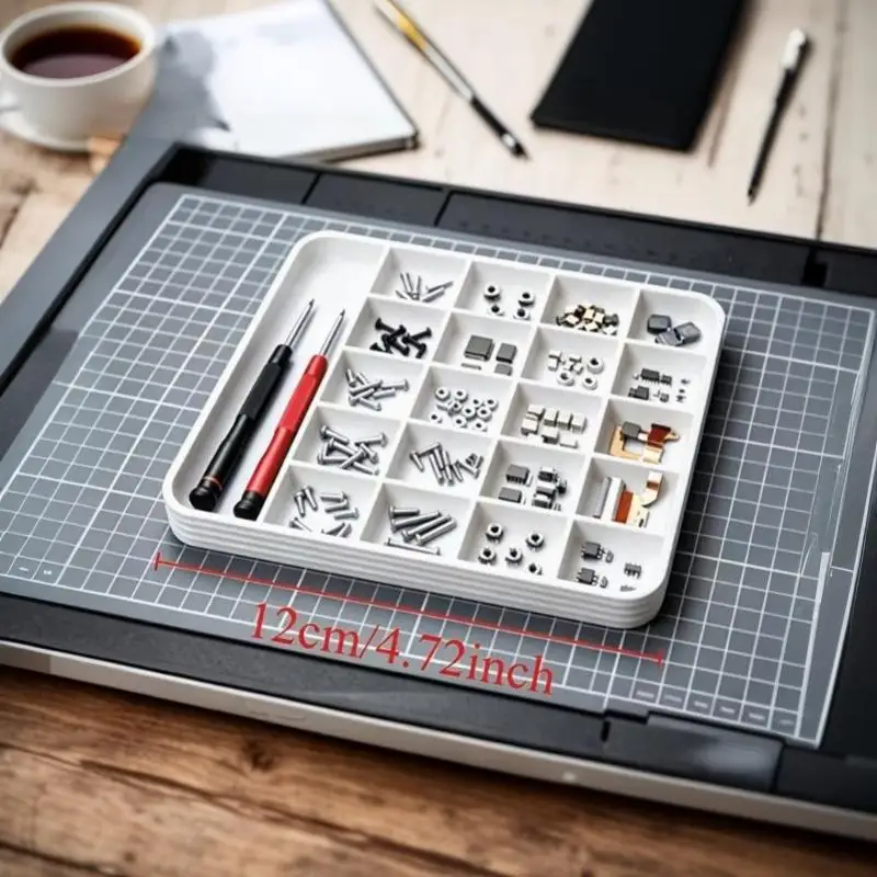 Slots Multi Compartment Plastic Sorting Tray for Hardware Paint Brushes Electronic Parts Artists Hobbyists Workspace Organizati