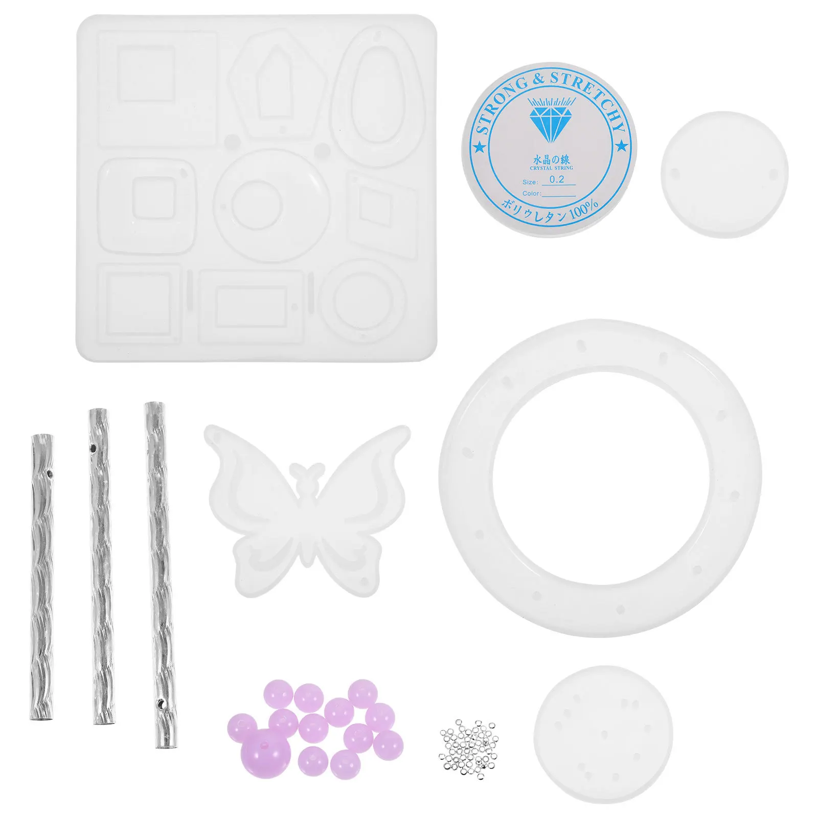 

1 Set Butterfly Mold Silicone Wind Chime Making Kit Diy Jewelry Craft Resin Art Glitters Dry Flowers Epoxy Hanging Ornament