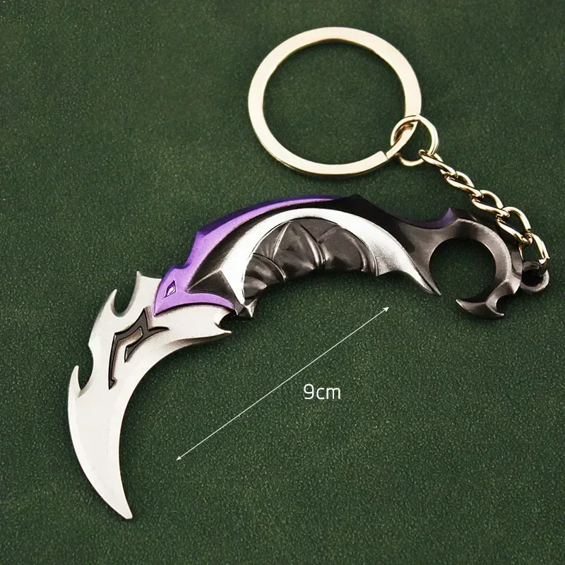 Valorant Agents Weapon Reaver 2.0 Karambit Knife, Metal Vandal Game Peripheral Weapon Model Accessrespiration, Keychains Gifts Toys for Boys