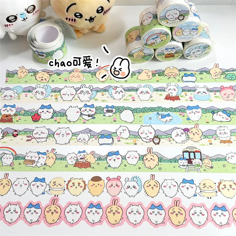 7pcs Cute Cartoon Shaped Tape Roll Japanese Super Cute Hand Account Pet Sticker Roll