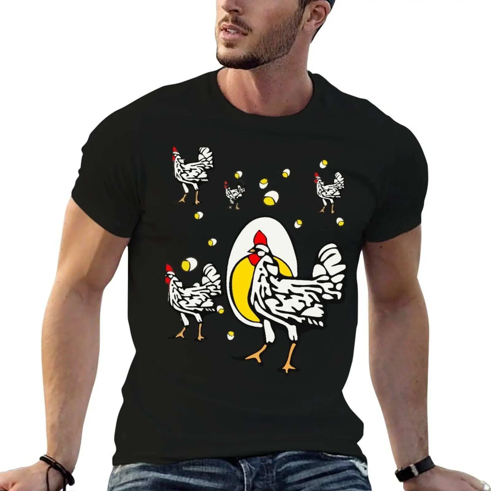 Roseanne Chickens T-Shirt Big and Tall Basic Tee Shirt