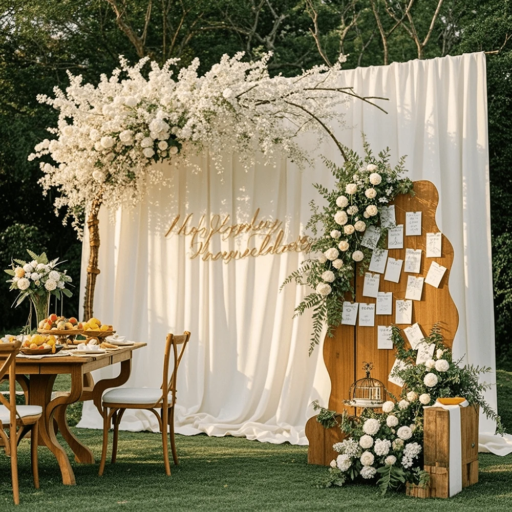 Satin-Tischdecke Rechteckig Seidig Glatter Stoff Hochzeitstisch-Dekorationen für Geburtstagsfeier Brautparty Babyparty Hintergrund-Drapierungen – Detail 11