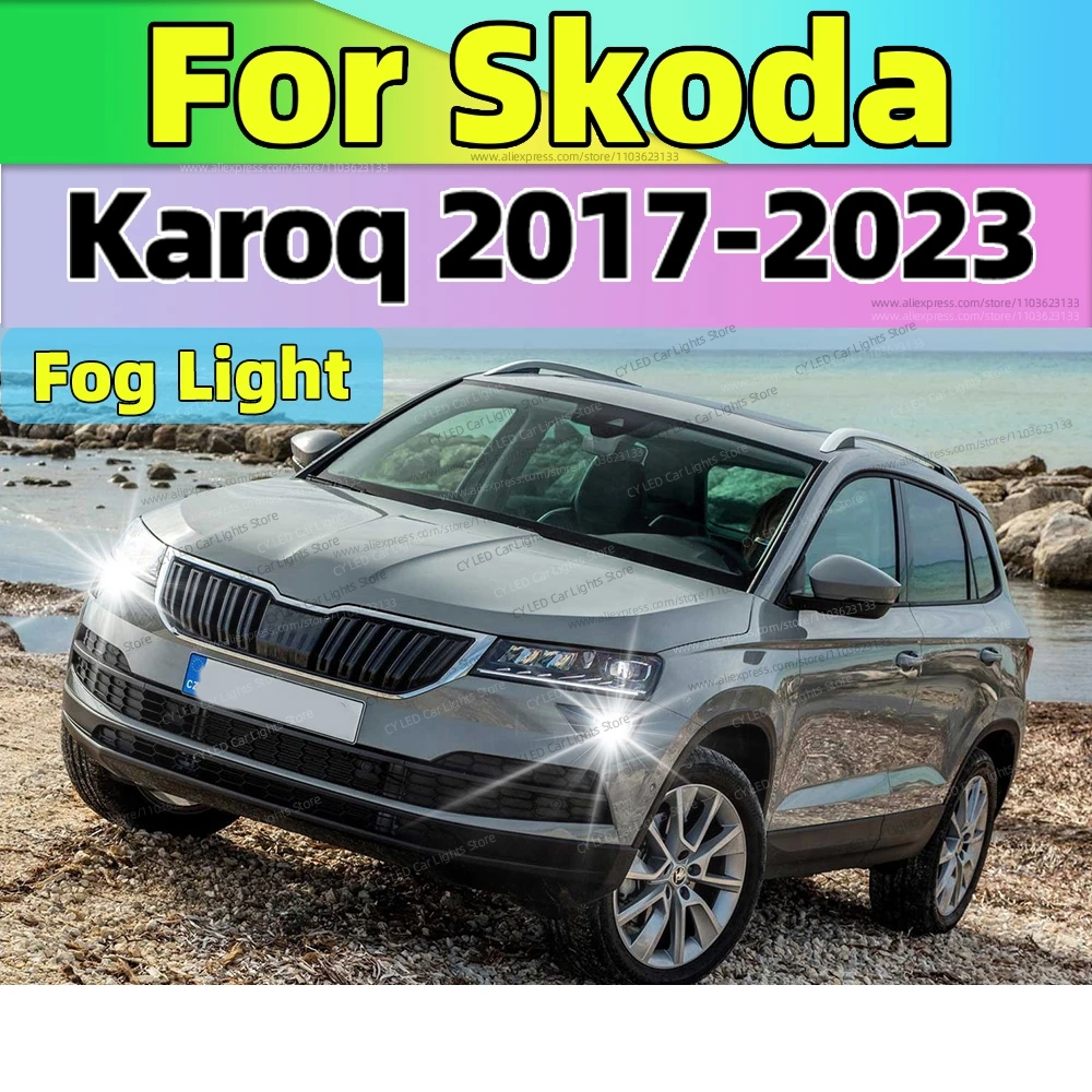 LED Fog Lamp Car Fog Light Front Bulb 20000LM Ultra Bright Plug and Play For Skoda Karoq 2017 2018 2019 2020 2021 2022 2023
