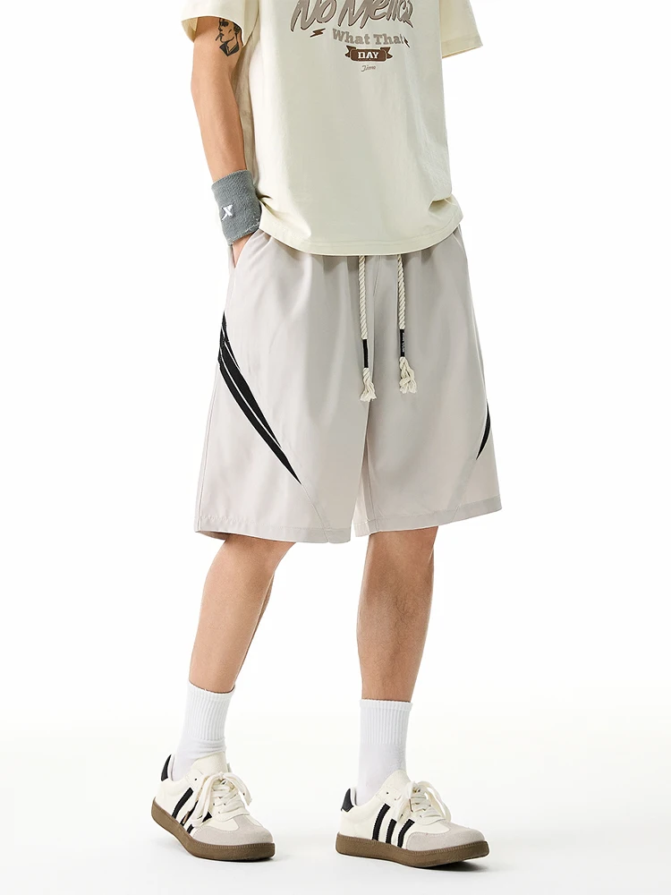 

Повседневные спортивные брюки в американском стиле ретро для мужчин и женщин, свободные летние модные утягивающие брюки из тонкого ледяного шелка, прямые джинсы с пятью четверками