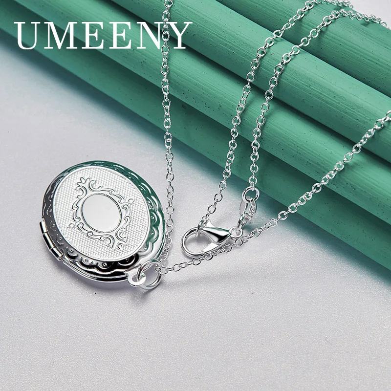 

Fine 925 Sterling Silver 16-30 Inch Delicate Oval Openable Necklace Women Gift Accessory Wedding Jewelry