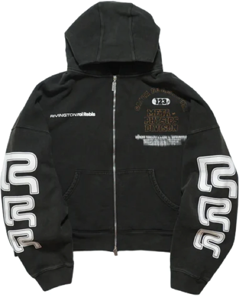 

Кардиган на молнии RRR123, толстовка с капюшоном для мужчин и женщин, 2025fw, потертый черный RRR 123, пуловеры