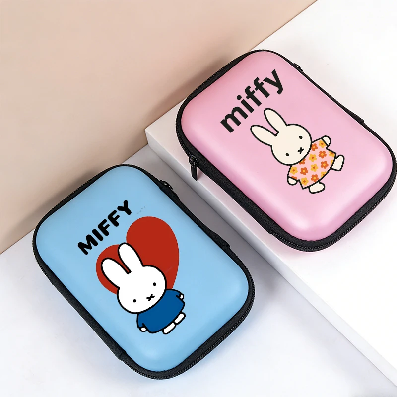 

Miffys Woman Card Storage Box Kawaii Data Cable Storage Bag Girl Deck Boxes Card Organizer Cute Travel Portable Card Case Gift
