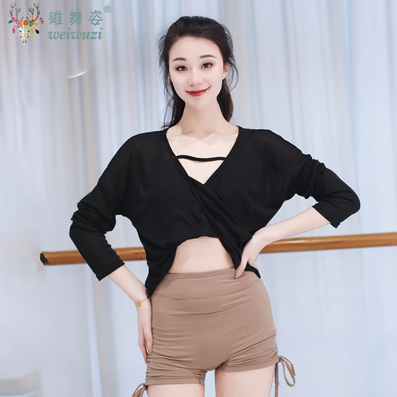 

New BellyDance Practice Tops for Women Loose and Comfortable Pure Cotton Long Sleeved Top Adult Oriental Dance Training Clothing