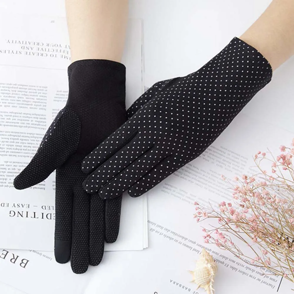 Fashion Sunscreen Driving Thin Touch Screen Sun Protection Gloves Short Gloves
