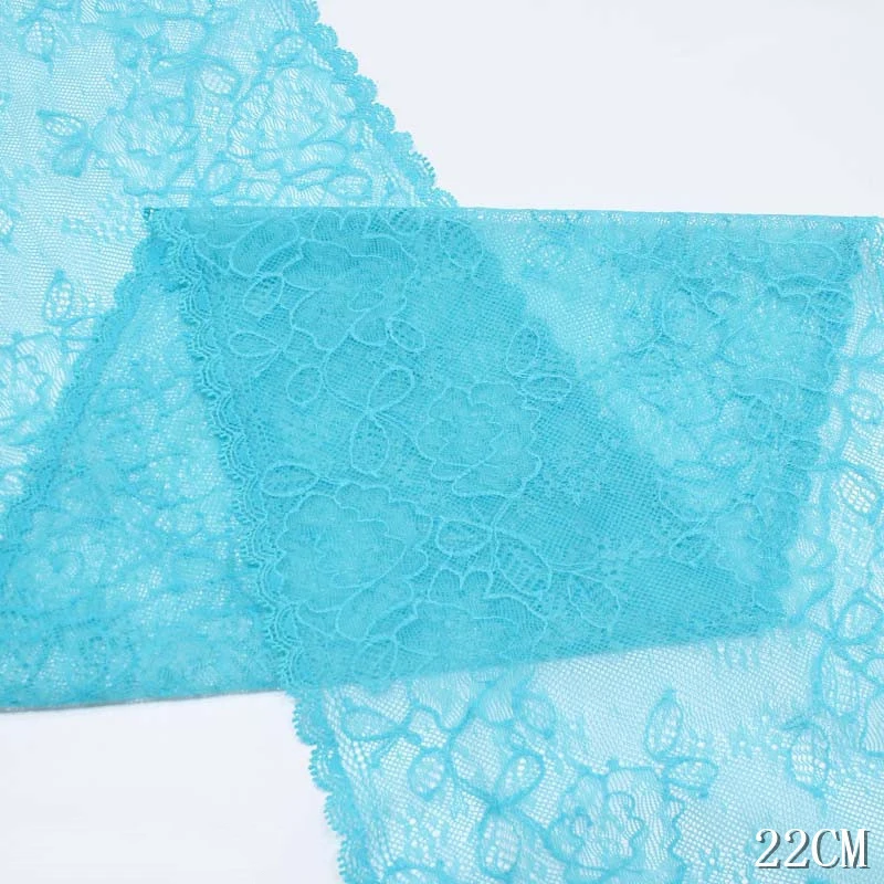 

20 ярдов синяя эластичная кружевная бейка для одежды, аксессуары, платье, швейная аппликация, костюмная кружевная ткань