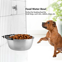 Hanging Pet Food Water Bowl Pet Food Water Bowel Stainless Steel Hanging Food Water Bowl Feeder for Cat Pet Dog Puppy Crate Cage