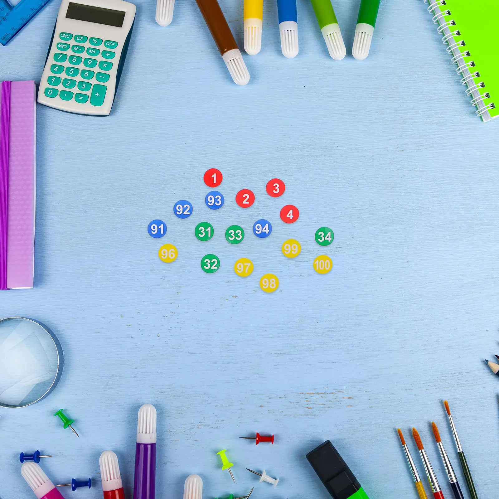 

60 Sheets Small Round Number Stickers 1-100 10Mm Color Coding Labels for Containers Notebooks Files Science Projects Planner