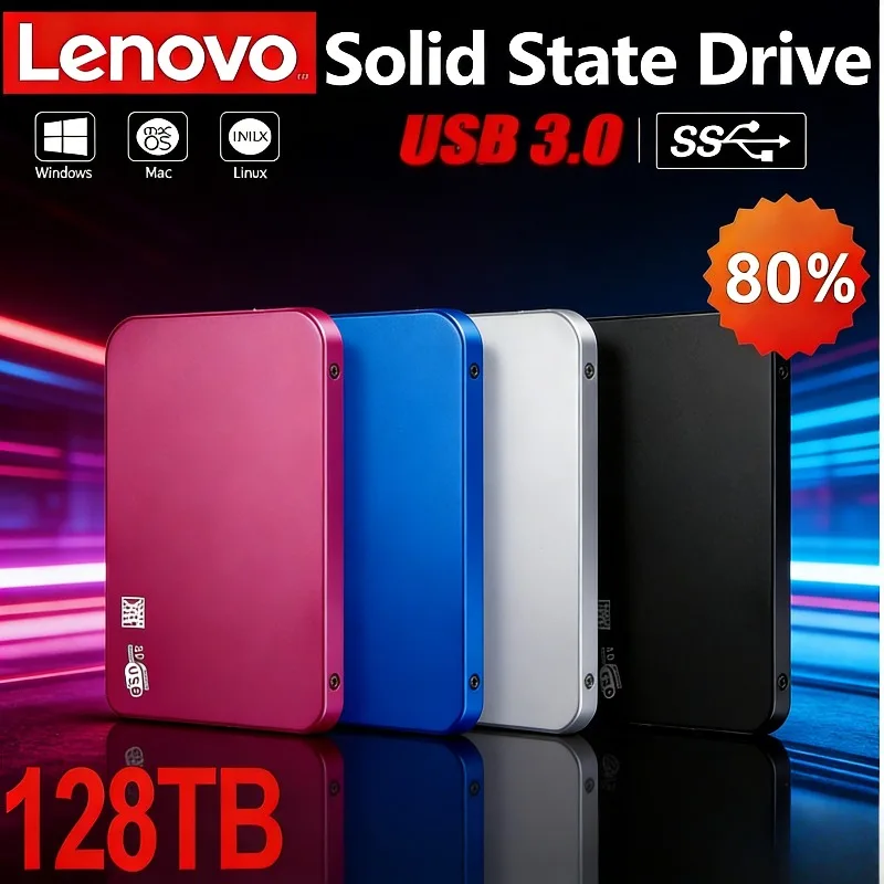 

Внешний корпус для SSD-накопителя Lenovo 128 ТБ, USB 3.0, высокоскоростной, с кабелем USB 3.0, ABS-пластик