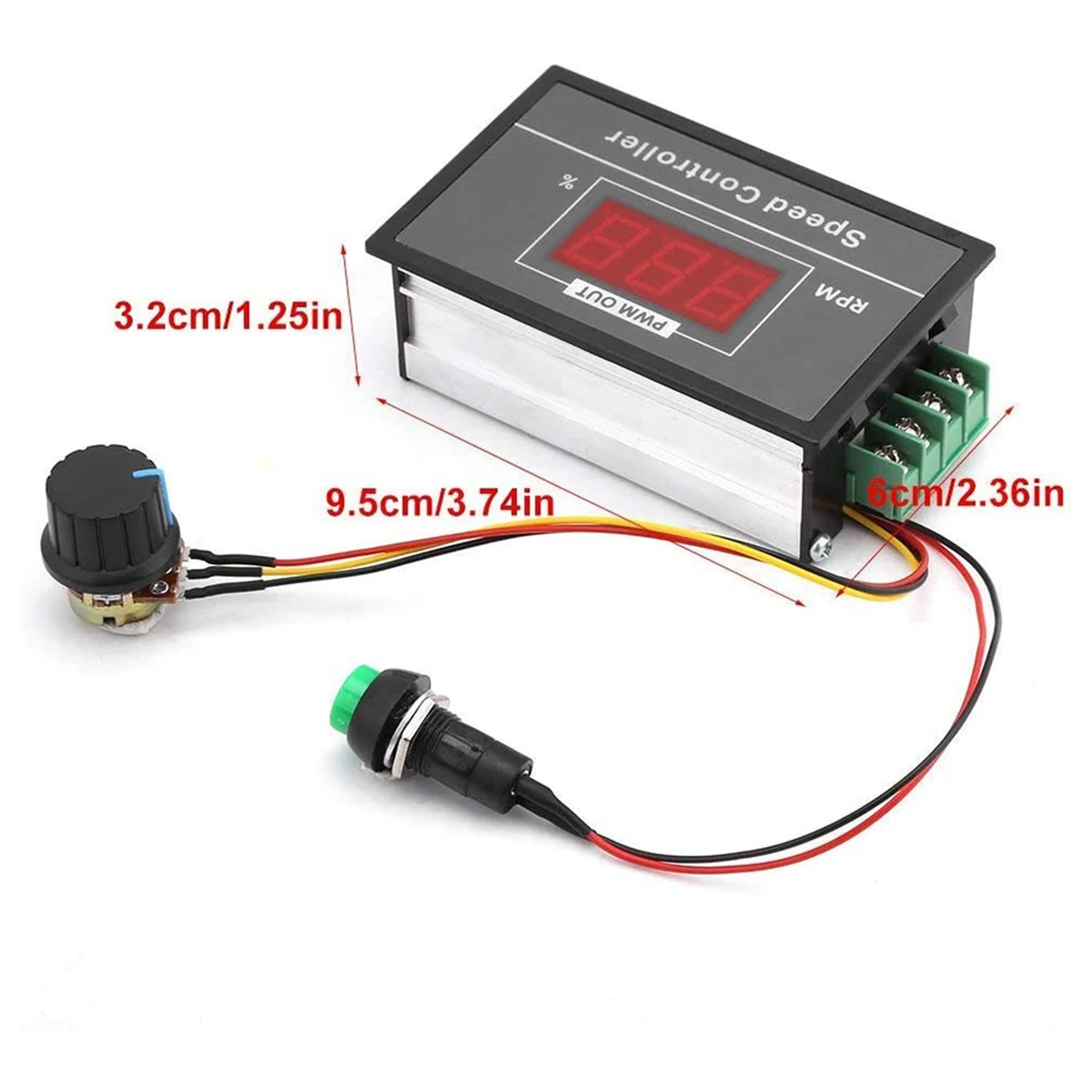 BMBY-DC وحدة تحكم في سرعة المحرك تيار مستمر 6-60 فولت 12 فولت-48 فولت 30A PWM قابل للتعديل ستبليس محافظ منظم سرعة المحرك تحكم