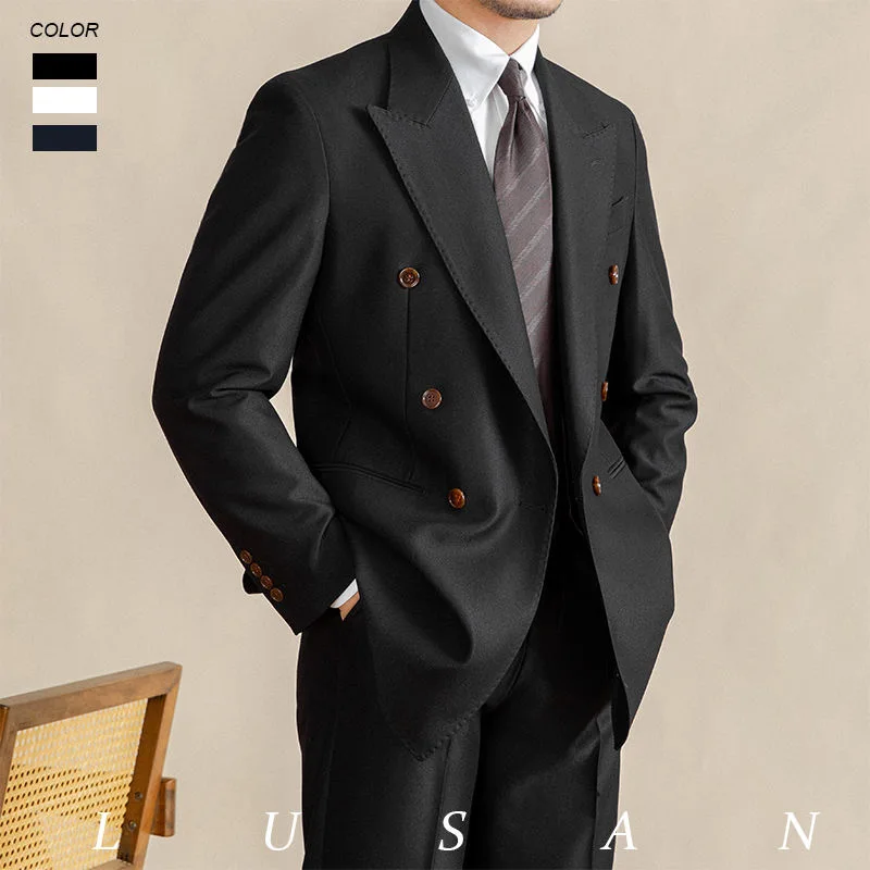 223 wedding double-breasted suit Italian high-end suit trend