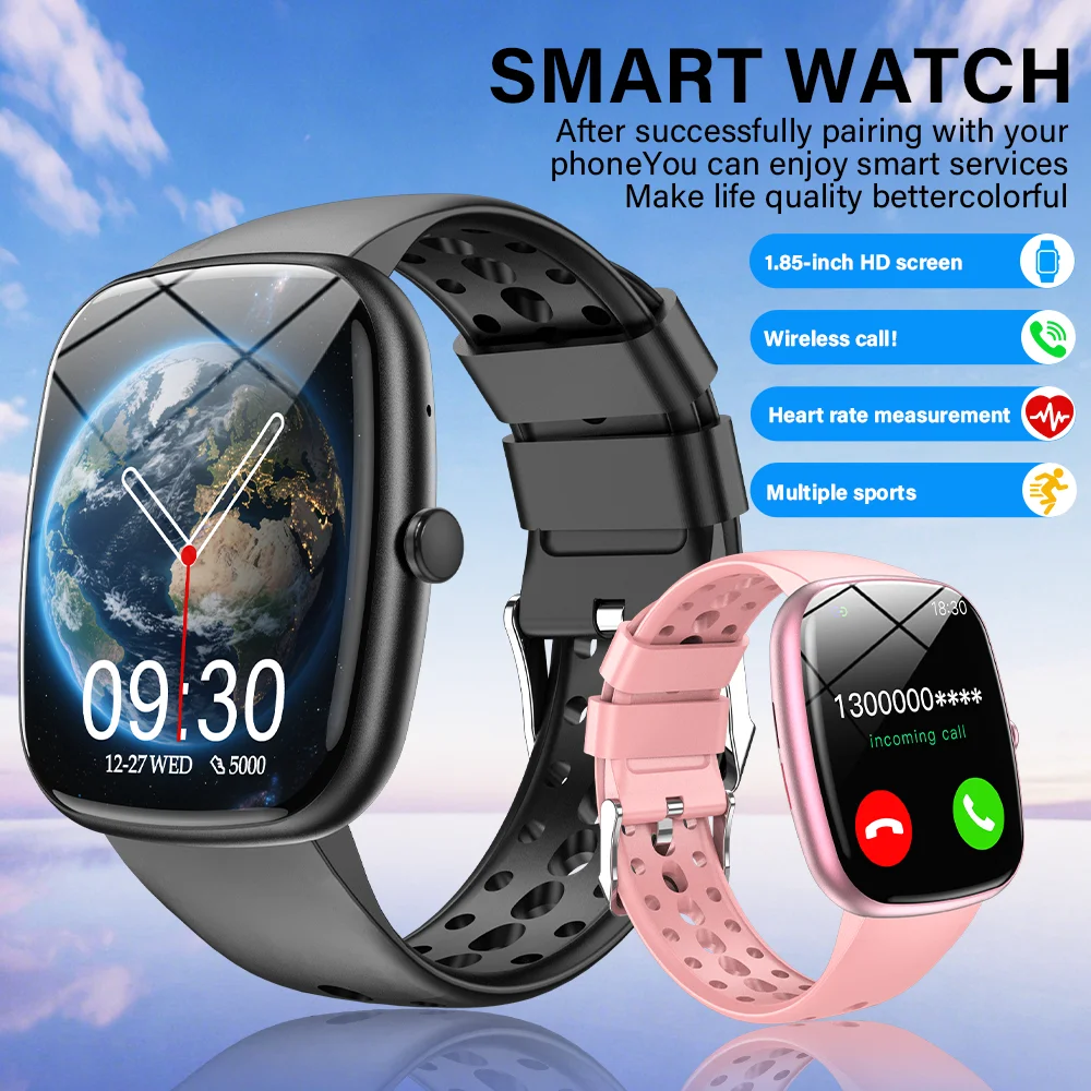 

LAXASFIT модные умные часы 1,8-дюймовый HD Bluetooth воспроизведение музыки Bluetooth звонки мониторинг сна мужские и женские умные часы