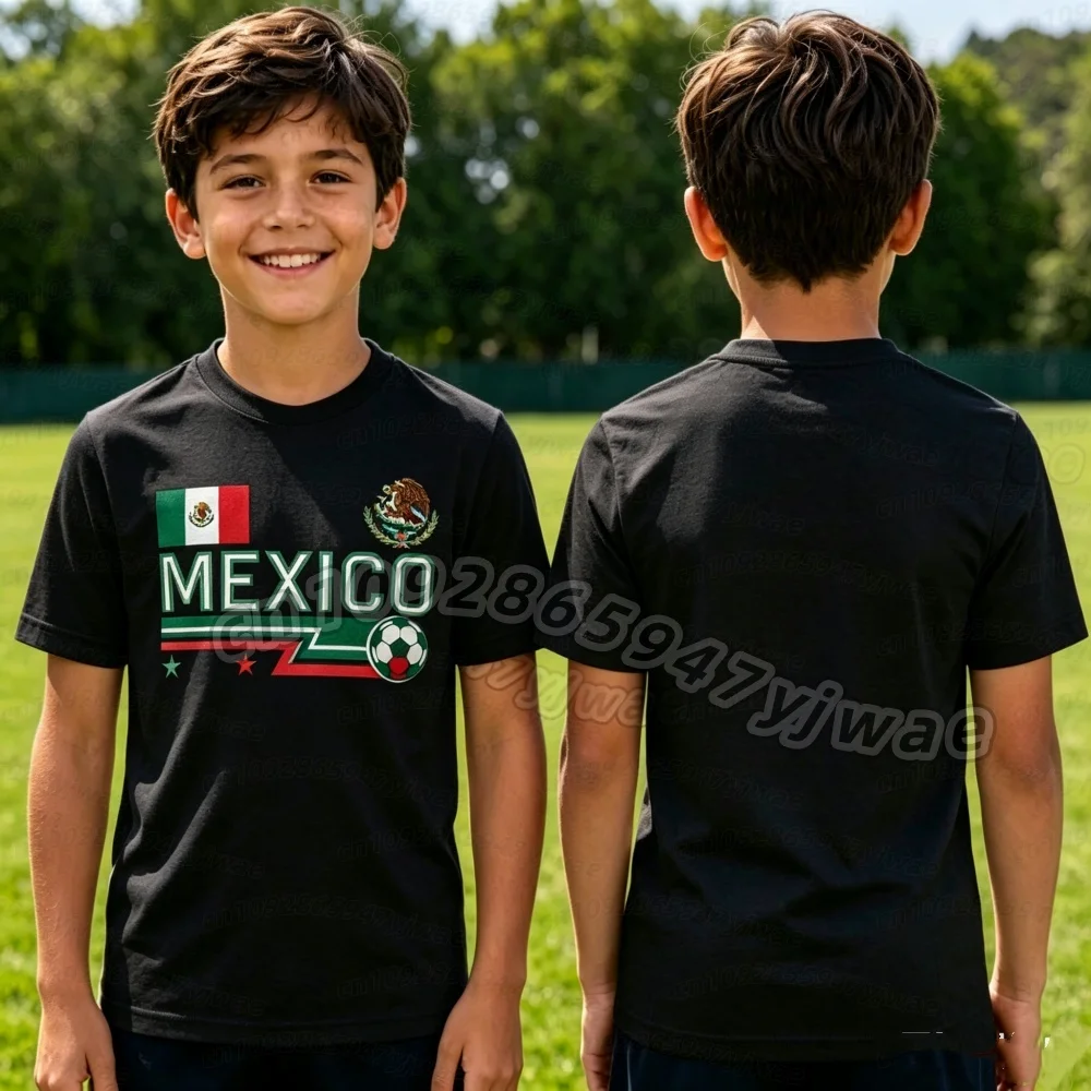 2026 Mexiko Fußball-Fan-Trikot mit Flaggen-Print für Herren und Damen, schnelltrocknendes Fußball-Trainingsshirt mit kurzen Ärmeln für Kinder und Erwachsene – Detail 5