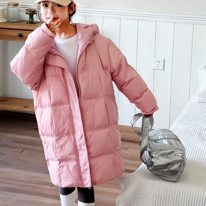 Girls Down Coat Overcoat Jacket Windbreak 2024 Black Plus Thicken Winter Autumn Teenagers Warm Christmas Gift Children's Clothin