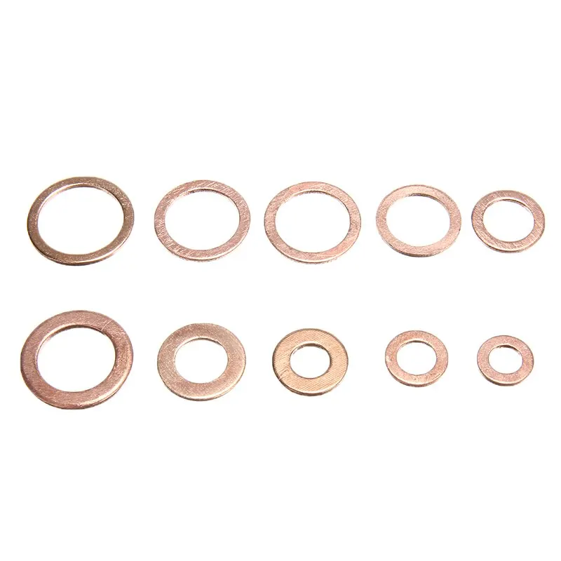 Copper Gasket Boxed Multistandard O Shaped Copper Gasket Combination Oil Plugging and Sealing Ring Combination 1 Box 200pcs