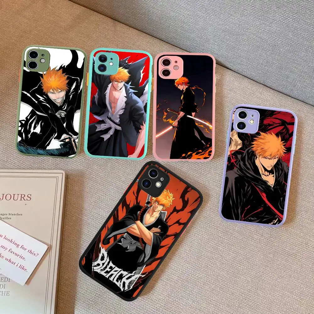 

Anime Cool BLEACHS Phone Case for iPhone 14 11 12 13 Mini Pro Max 8 7 Plus X XR XS MAX Translucent Matte Cover