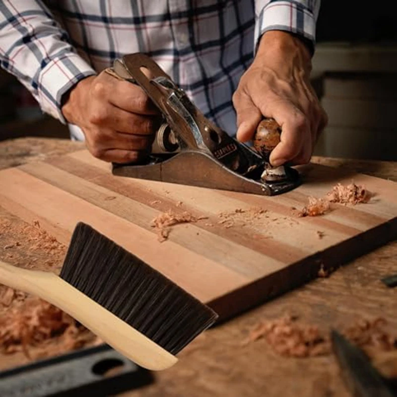 

AC76-Hand Broom Dust Brush With Wooden Handle Suitable For Counter Bed Sofa Car Fireplace Clothes Household Cleaning Easy To Use