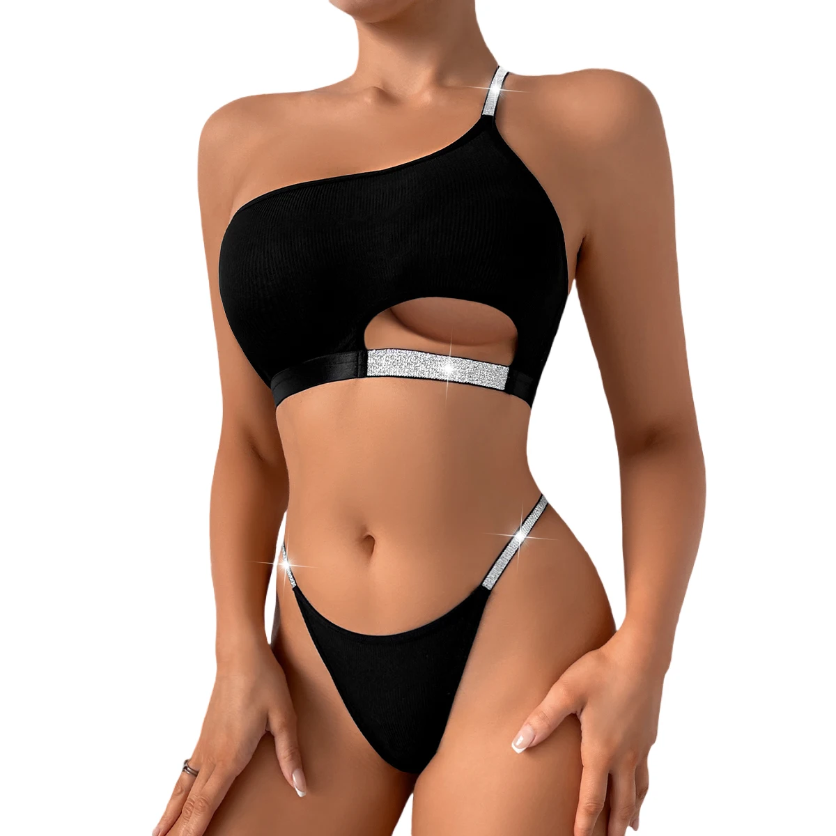 

2pcs Sexy Women Bras Panties Set Shiny Charming Sexy Lingerie Breathable Fashion Women's Underwear Elegant Backless Brassiere