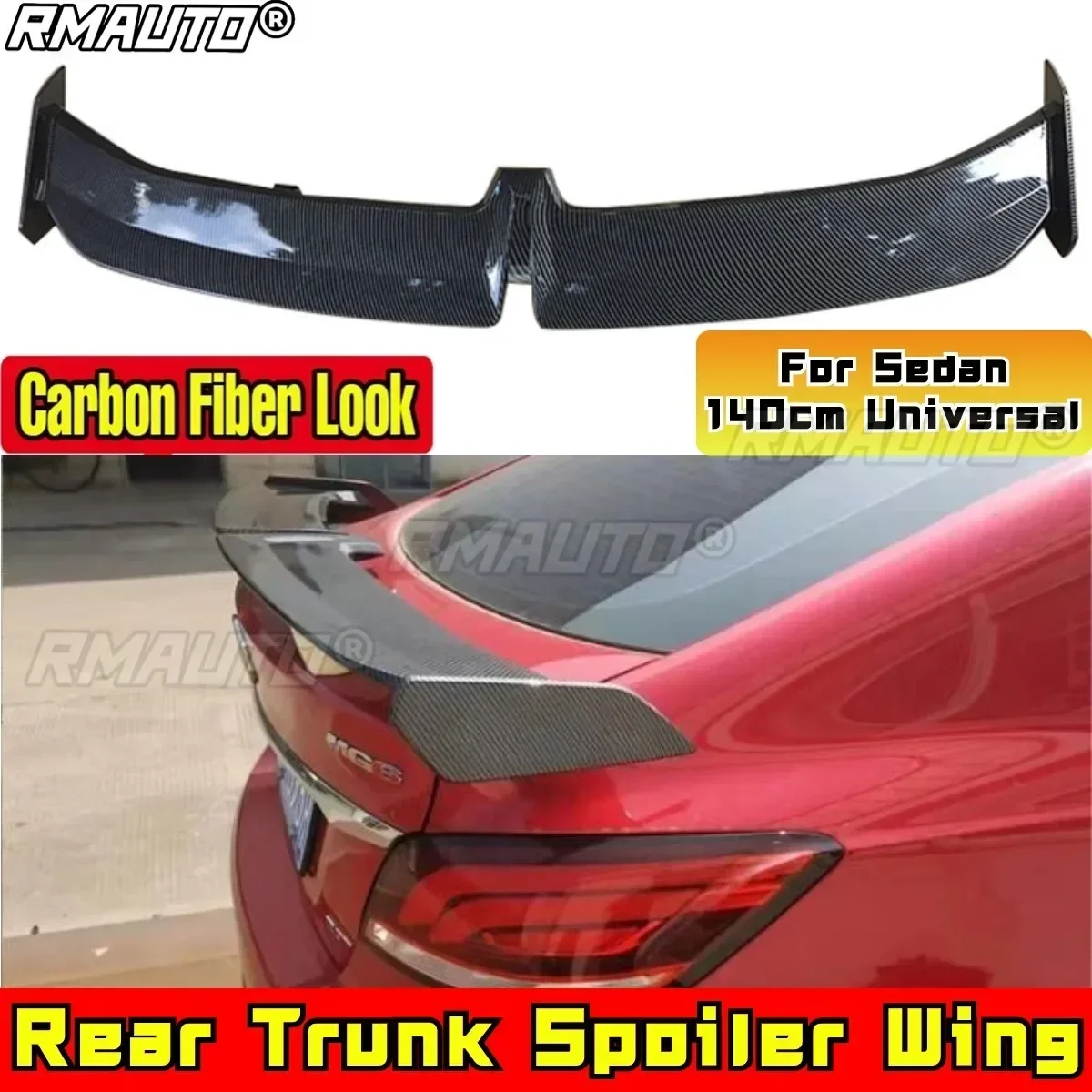 140cm Universal Rear Trunk Spoiler Gloss Black PRO Style Car Rear Trunk Wing Rear Spoiler Body Kit For Sedan Car Accessories