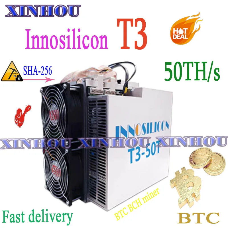 Imagem -03 - Velho Mineiro Btc Asic Bch Innosilicon t3 50t com Psu Melhor do Que T2t Antminer s9 S19 S17 T19 T17 T17e Whatsminer M3x M21s M20s A10