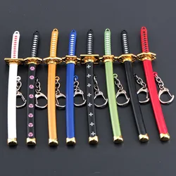 Eight Color Mini Roronoa Zoro Sword Keychain For Men Buckle Toolholder Scabbard Katana Sabre Car Keyrings Gift Key Chains