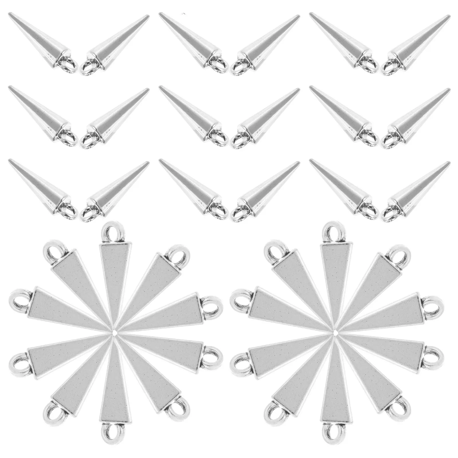 

40Pcs Zinc Alloy Cone Pendants Metal Charms for DIY Jewelry Making Bulk Punk Style Necklace Bracelets Accessories