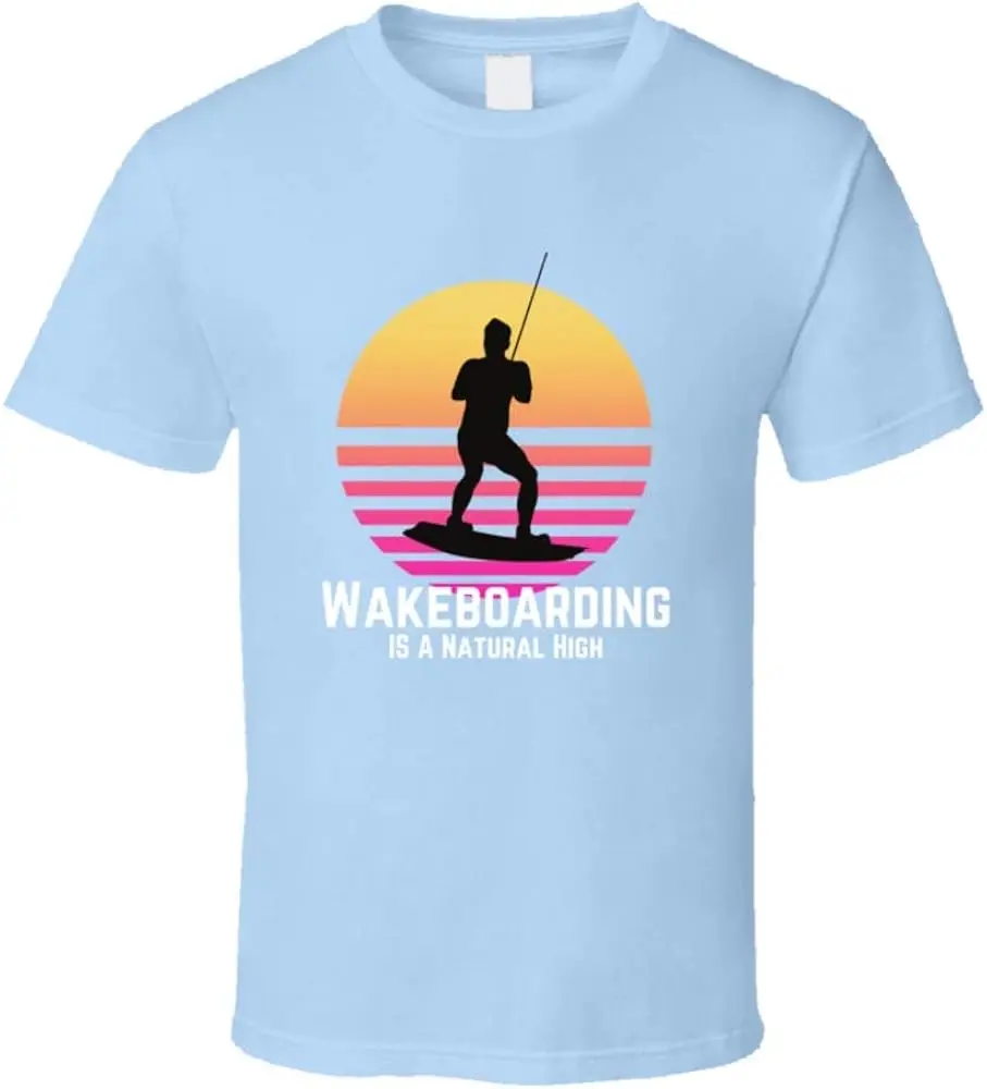 boge Wakeboarding is A Natural High 80's Retro Cool Throwback Fan T Shirt(Small) tops Unisex Summer Short Sleeve