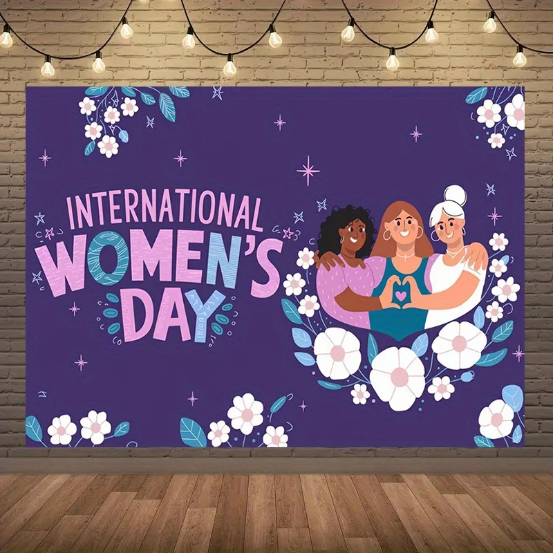 1 pieza, telón de fondo para el día internacional de la mujer, fondo para el mes de la historia de las mujeres, adecuado para uso interior y exterior, ideal