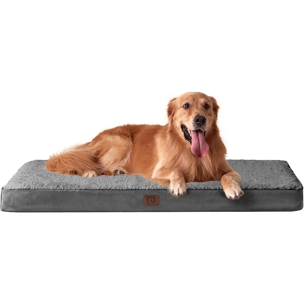 

Orthopedic Dog Bed XL Removable Cover Supportive Egg Crate Foam Ideal Large Dogs Crate and Floor