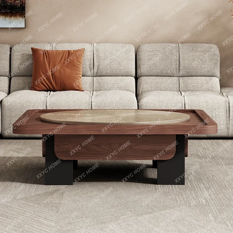 Y Living Room High-End Vintage Style Square Sunflower Coffee Table