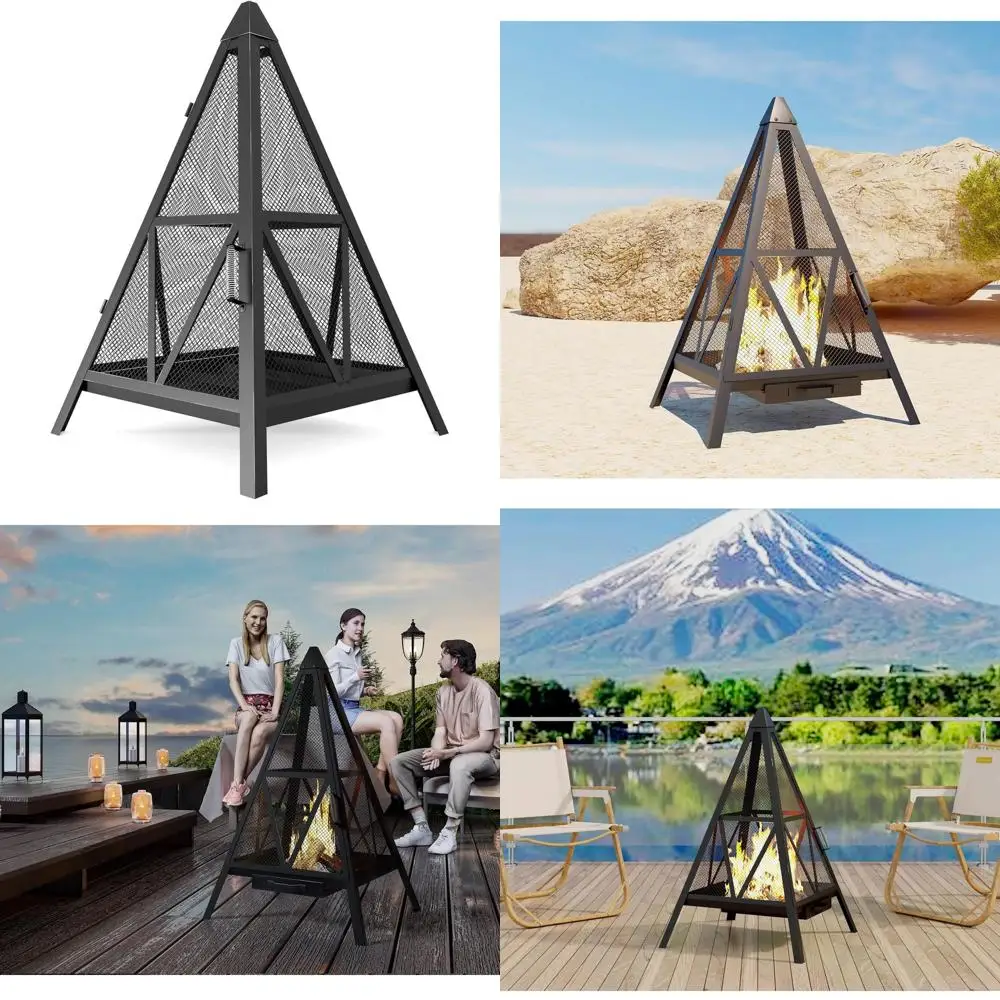 

Sturdy Steel Smokeless Fire Pit Bowl for Outdoor Patio, Garden, Backyard, Bohemian & Meditation Decor