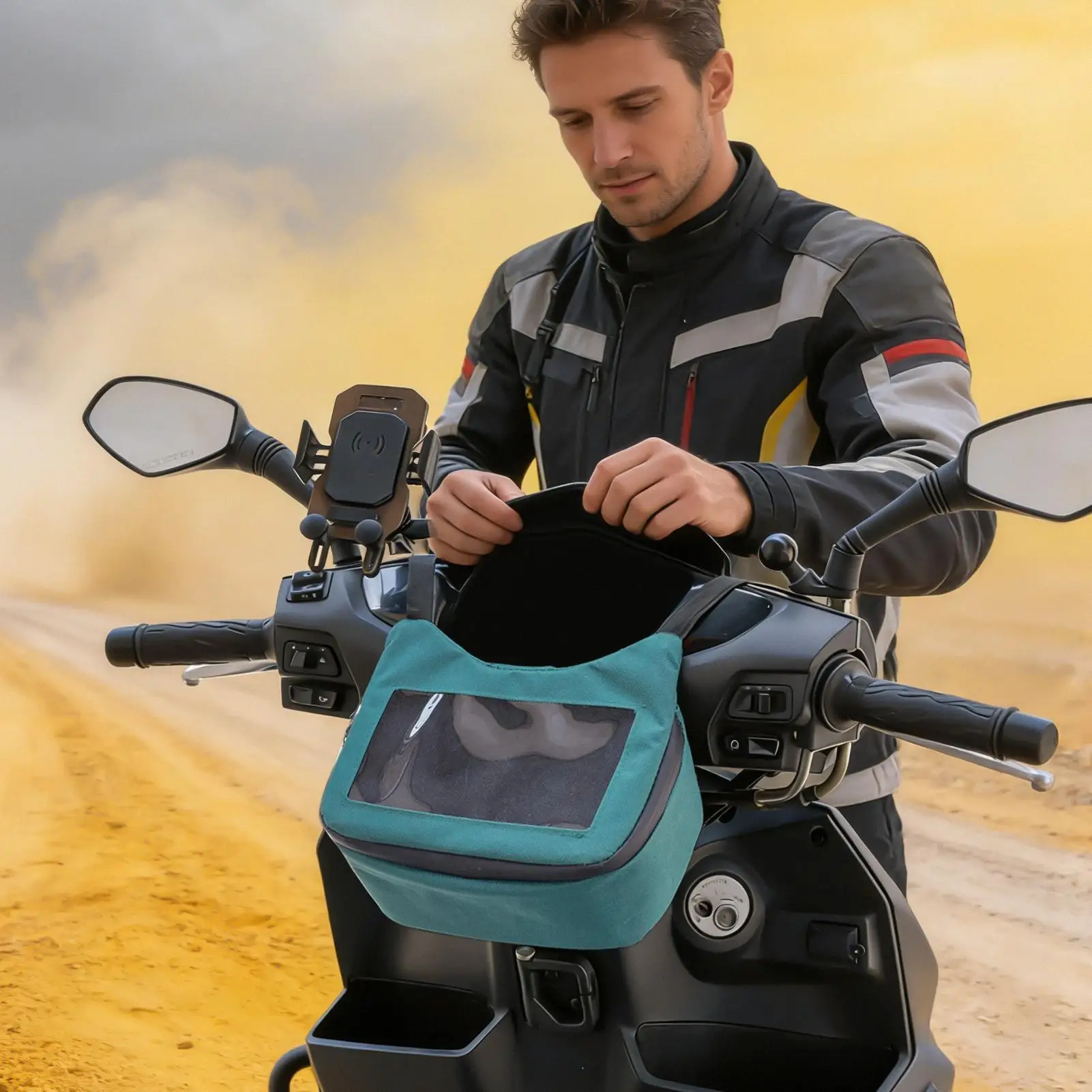 Motorcycle Bags Waterproof Compartments Pouch Touchscreen Window Motorcycle Storage Bag For Motorbike Scooter Key Wallet Phone