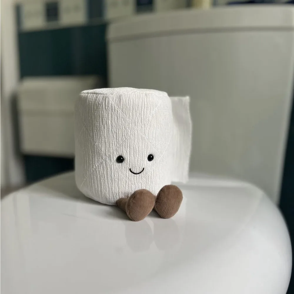 Muñeco de peluche de papel higiénico duradero de 15cm, bonito juguete de peluche de dibujos animados, regalo, rollo de papel de peluche