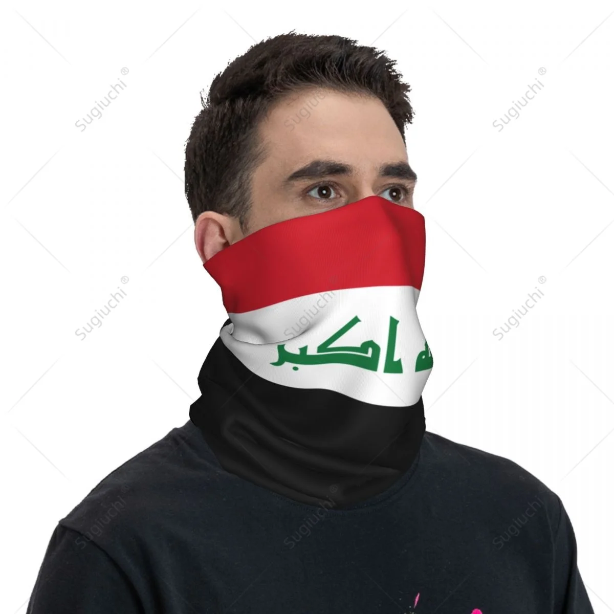 Unisex Iraq Flag Neckerchief Scarf Neck Face Mask Scarves Neck Warmer Seamless Bandana Headwear Cycling Hiking