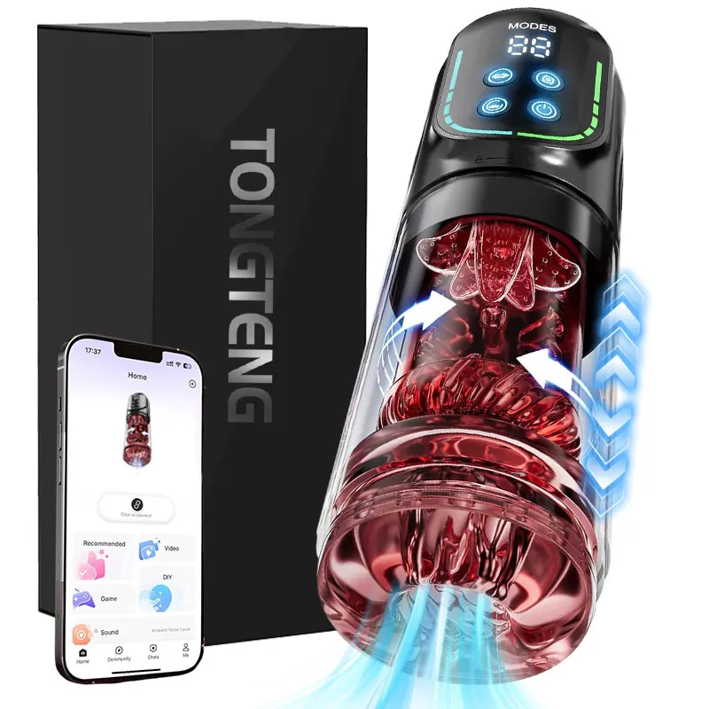 Teleskopowy obrót Masturbator puchar masturbacja pochwy obciąganie dorośli zabawki erotyczne dla mężczyzn męski tłok automatyczny mastubator