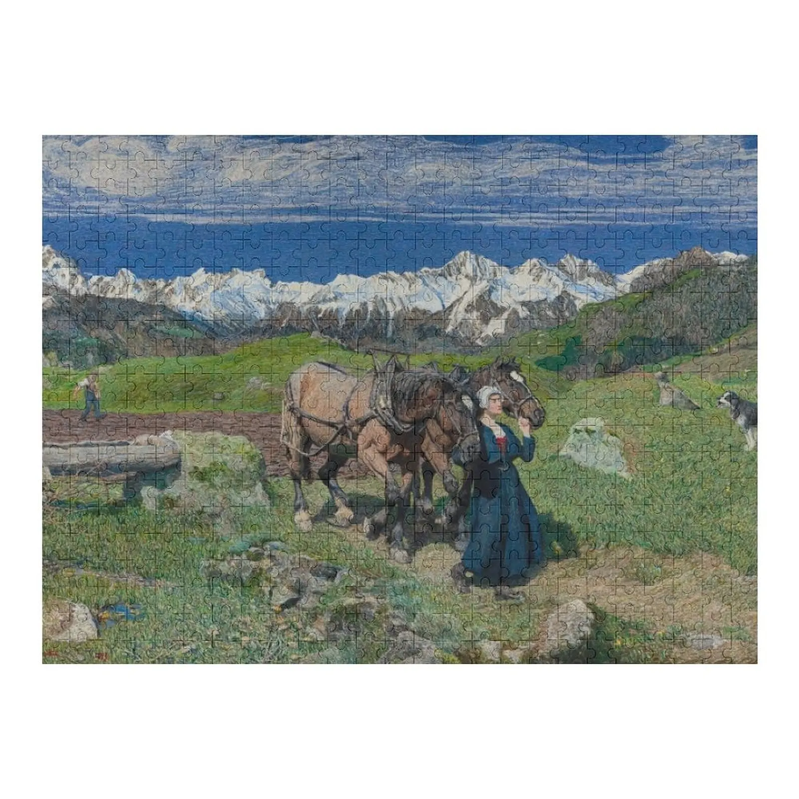 

Spring in the Alps - Giovanni Segantini Jigsaw Puzzle Children Wood Name Personalised Wooden Compositions For Children Puzzle