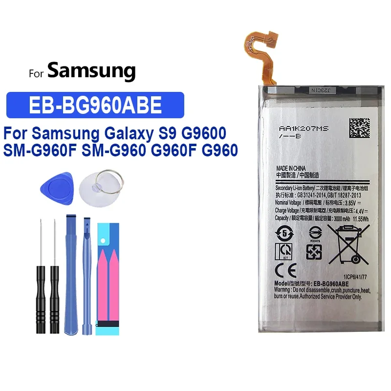 

Аккумулятор EB-BG960ABE емкостью 3000 мАч для Samsung GALAXY S9 G9600 G960F SM-G960, высококачественный аккумулятор